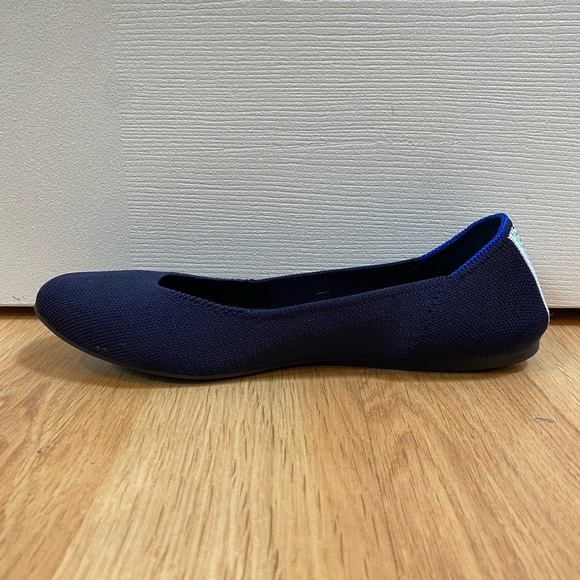 Rothys Navy Blue Square Toe Flats Size 9.5 - Picture 4 of 12